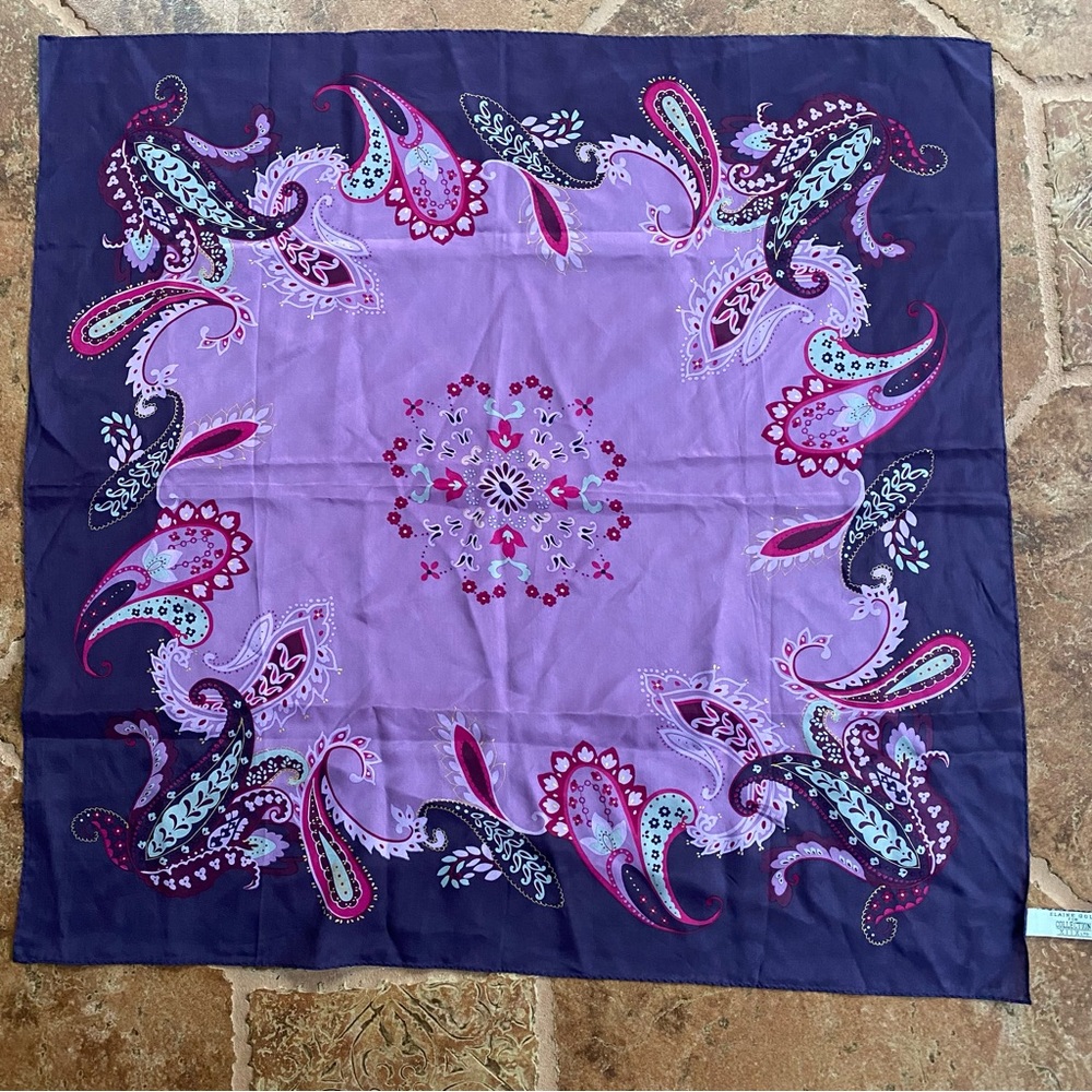 Elaine Gold for Collection XIIX Ltd. Scarf purple print - Picture 6 of 9